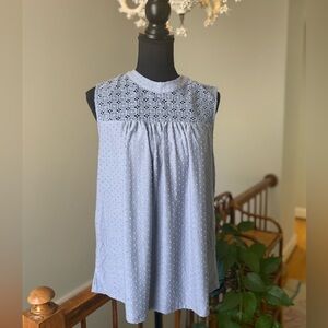 Daniel Rainn Sleeveless Lace Blouse in Light Blue